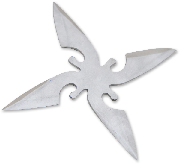 Deadly Assassin Stainless Steel Throwing Star, Silver