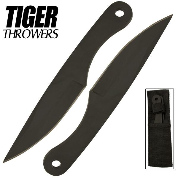 Two 6 Inch Tiger Throwing Knives- Black- 2