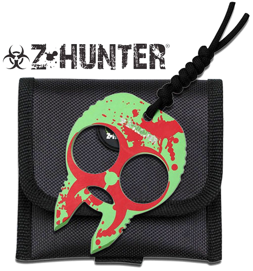 Zombie Hunter 2-Finger Brass Knuckles, Red