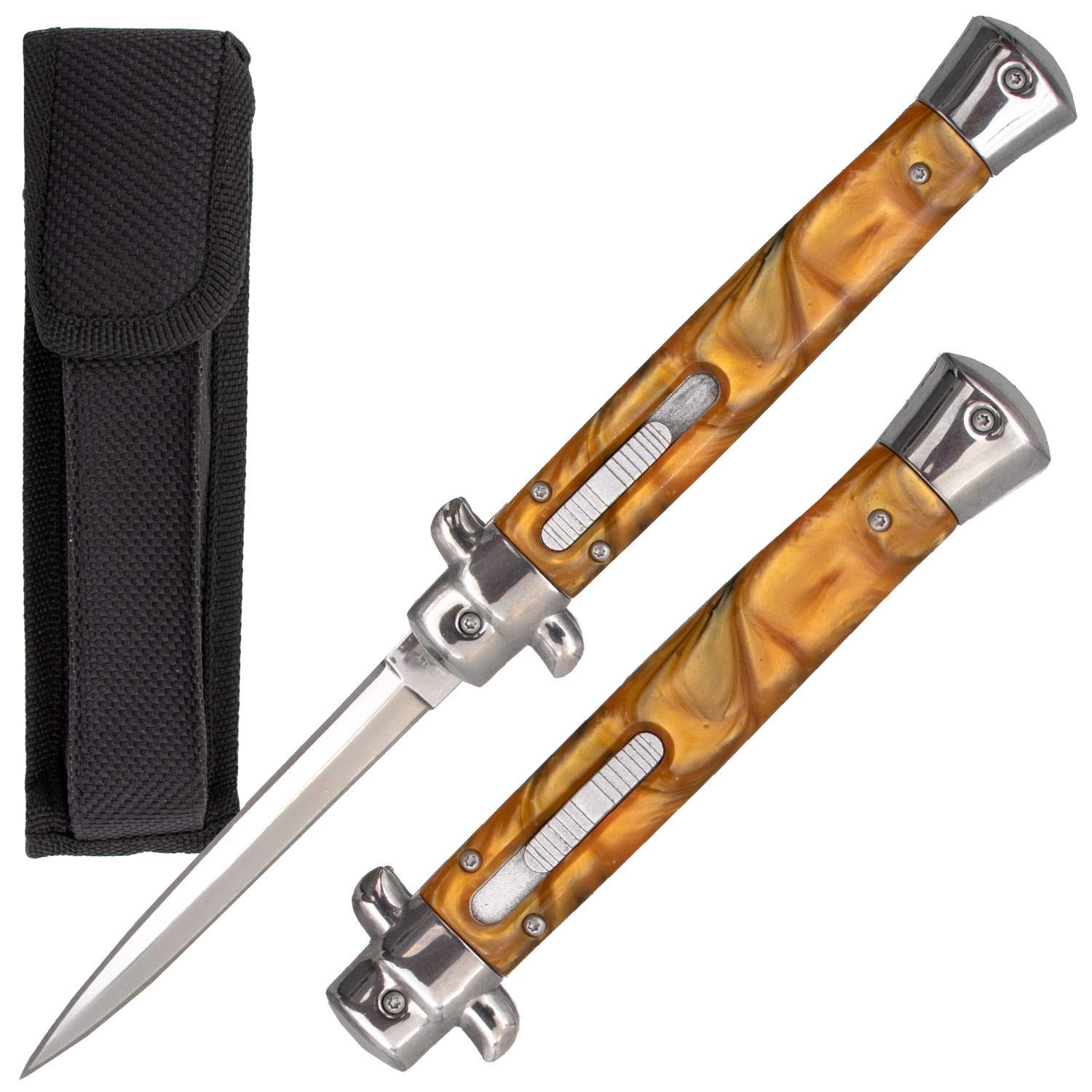 10 Inch Automatic OTF Switchblade Mob Monster Amber