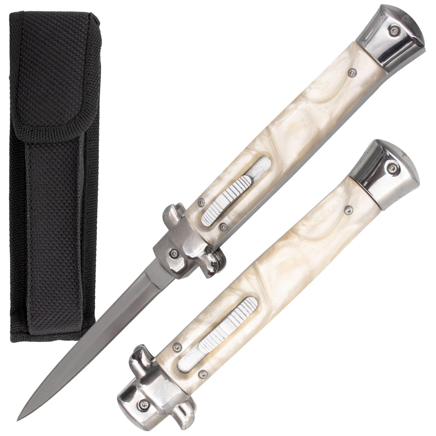 10 Inch Automatic OTF Switchblade Mob Monster White
