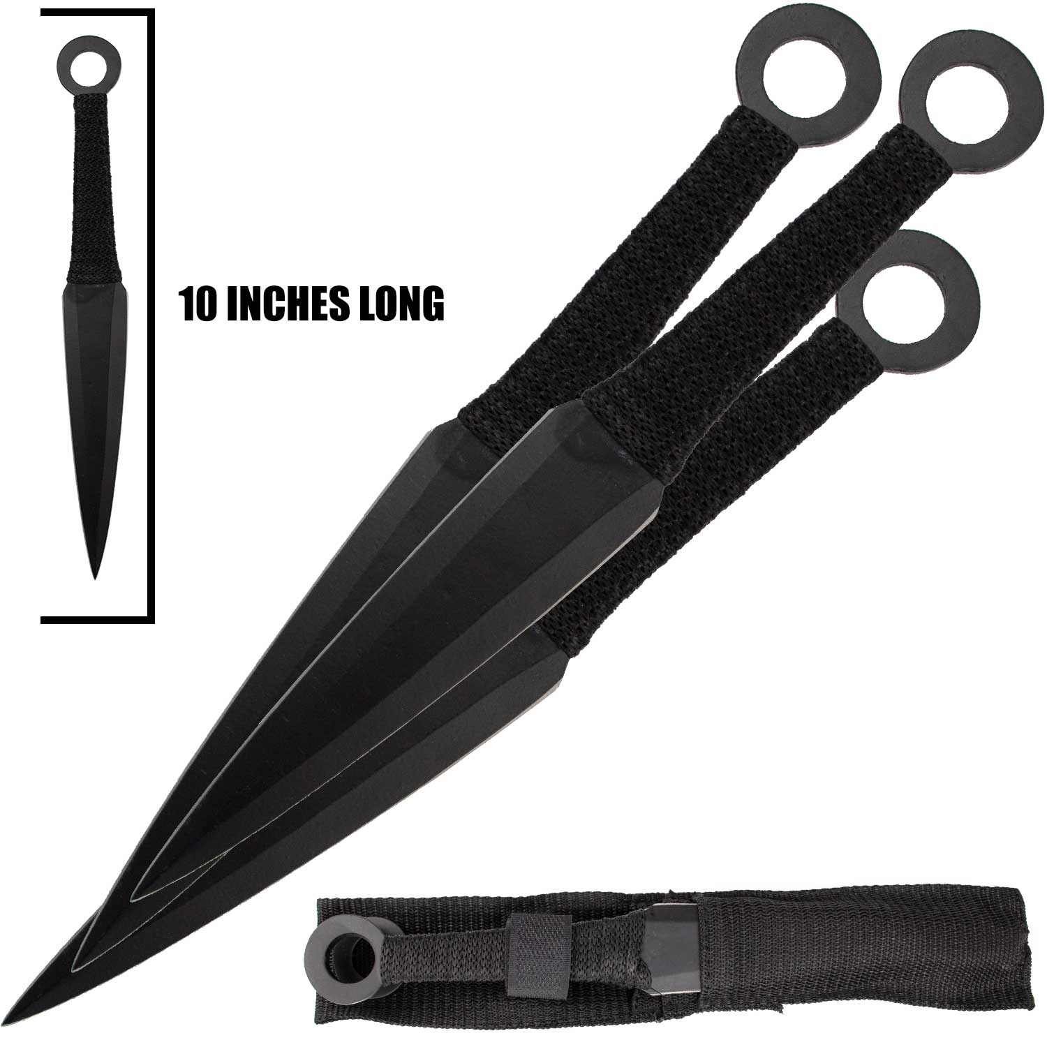 10.5 Inch Throwing Knife Set (Set of 3) Black