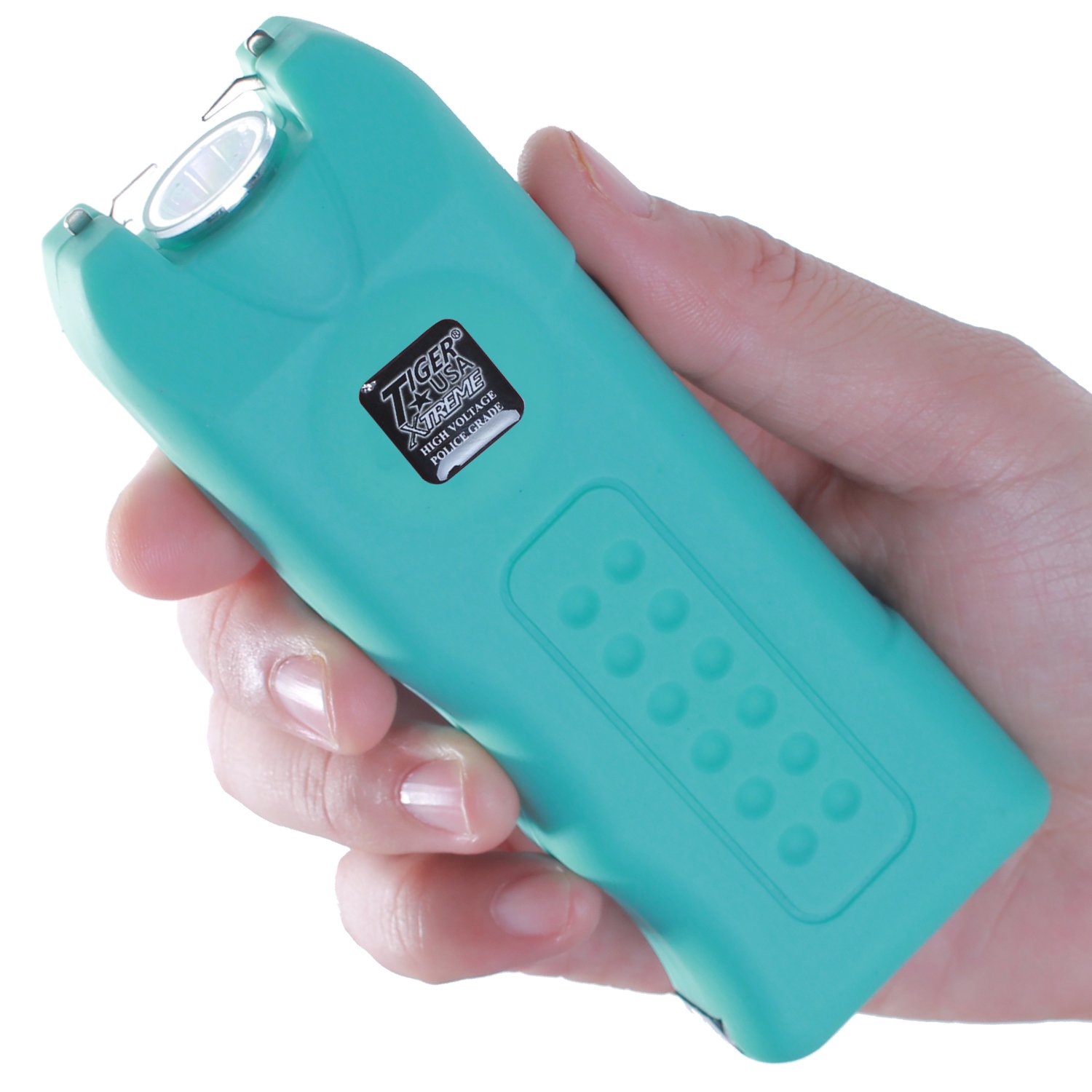 135 Million Origin Stun Gun with 200 Lumens Flashlight (Teal)