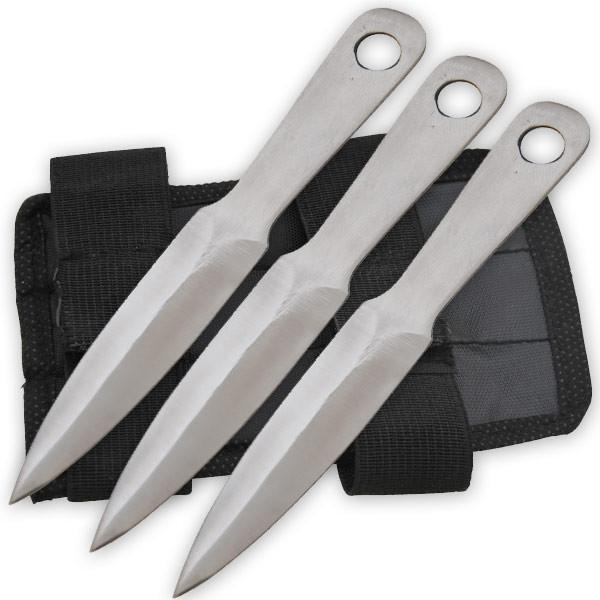 3 PC 4.5 inches Mini Throwing Knives W/ Wrist Carrying Case