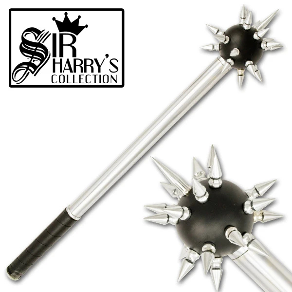 35 Inch Medieval Battle Mace Ball with Spikes Black