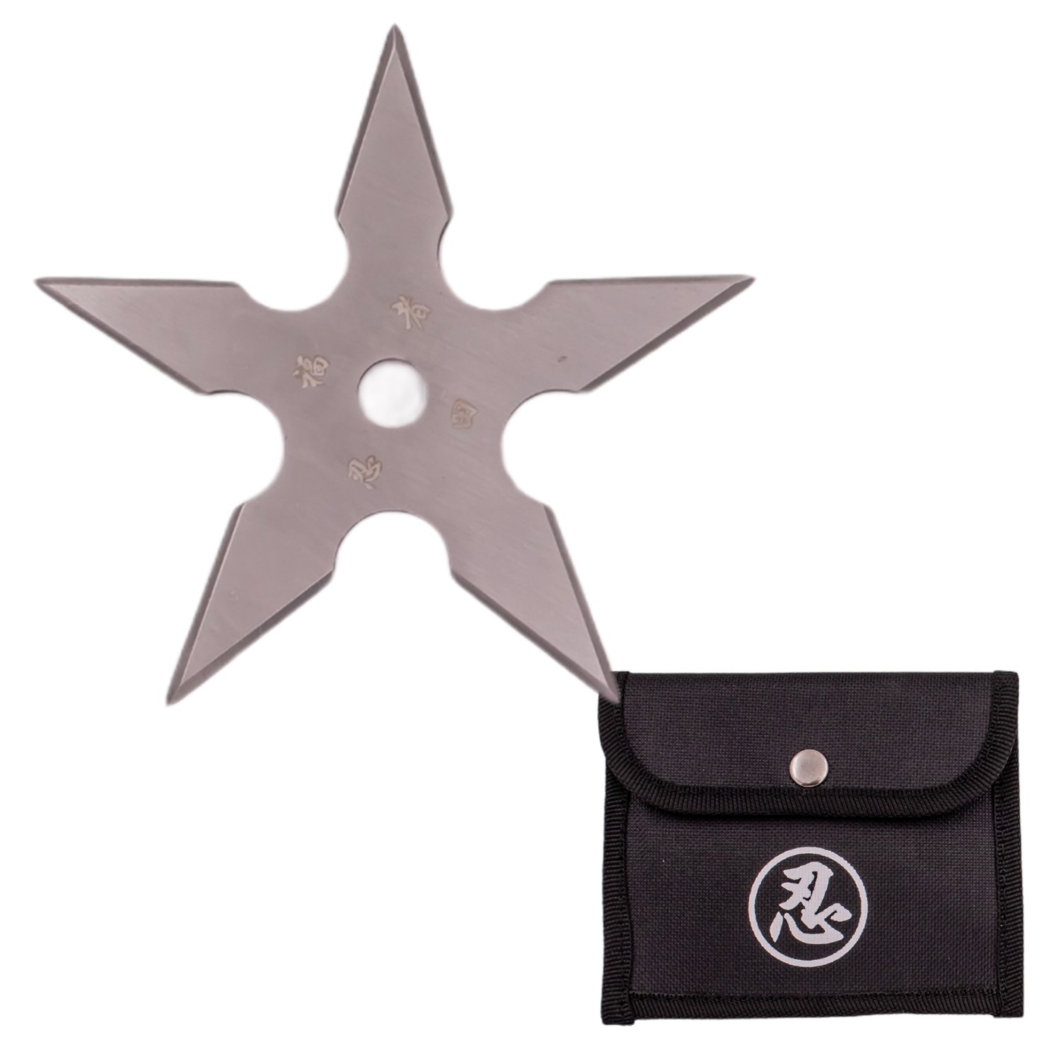 4 Inch 5 Point Throwing Star Ninja Shuriken   Silver