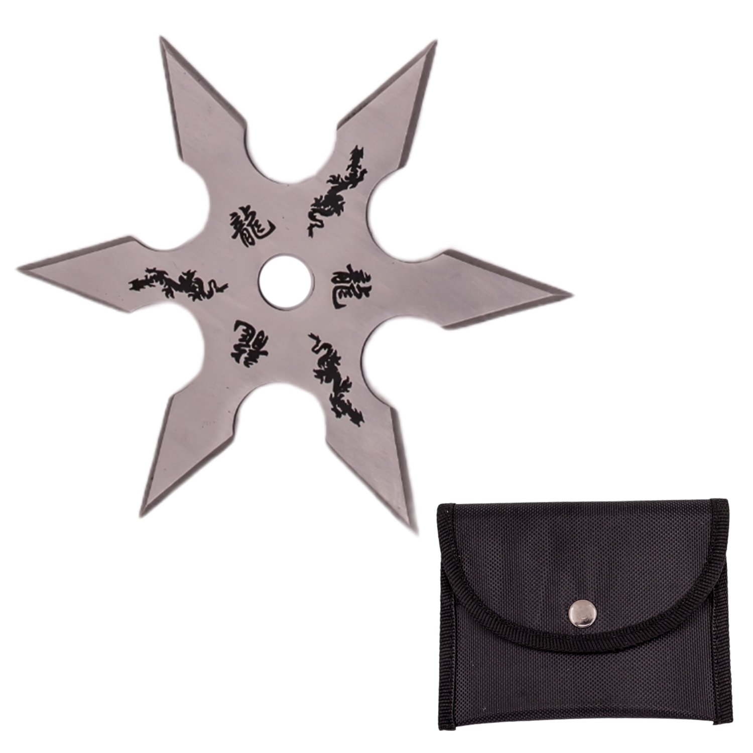 4 Inch 6 Point Throwing Star Ninja Shuriken 1   Silver