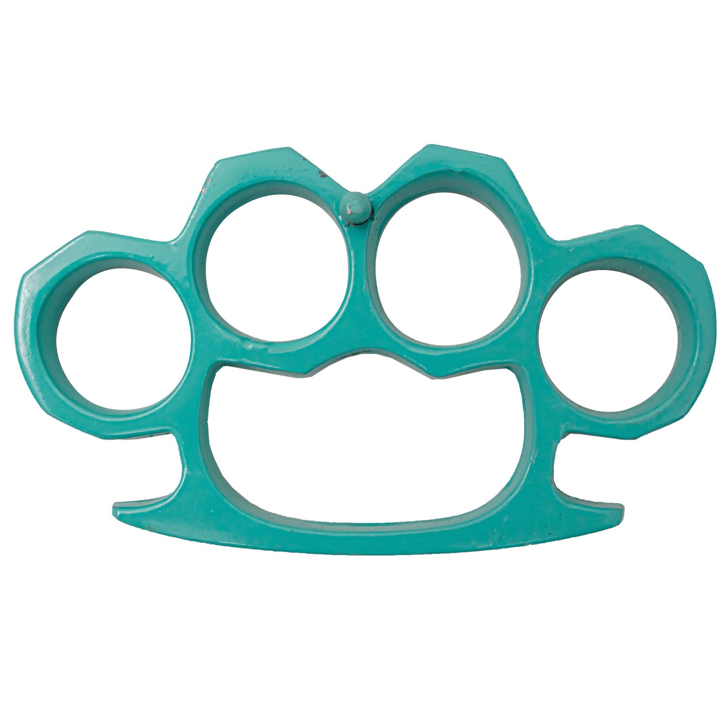 4 Inch Long Carbon Steel Alloy Brass Knuckle Belt Buckle Teal