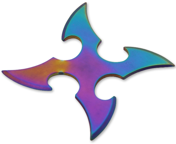 4 Blade Throwing Star-Rainbow FB0018-RB