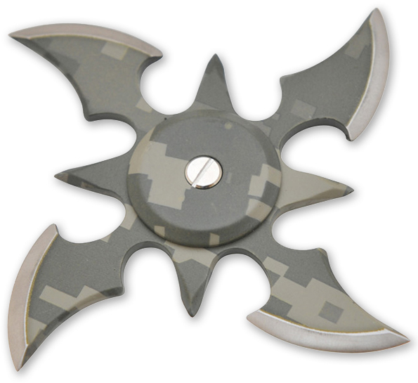 4 Blade Weighted Throwing Star -Green Camo FB0013-CM