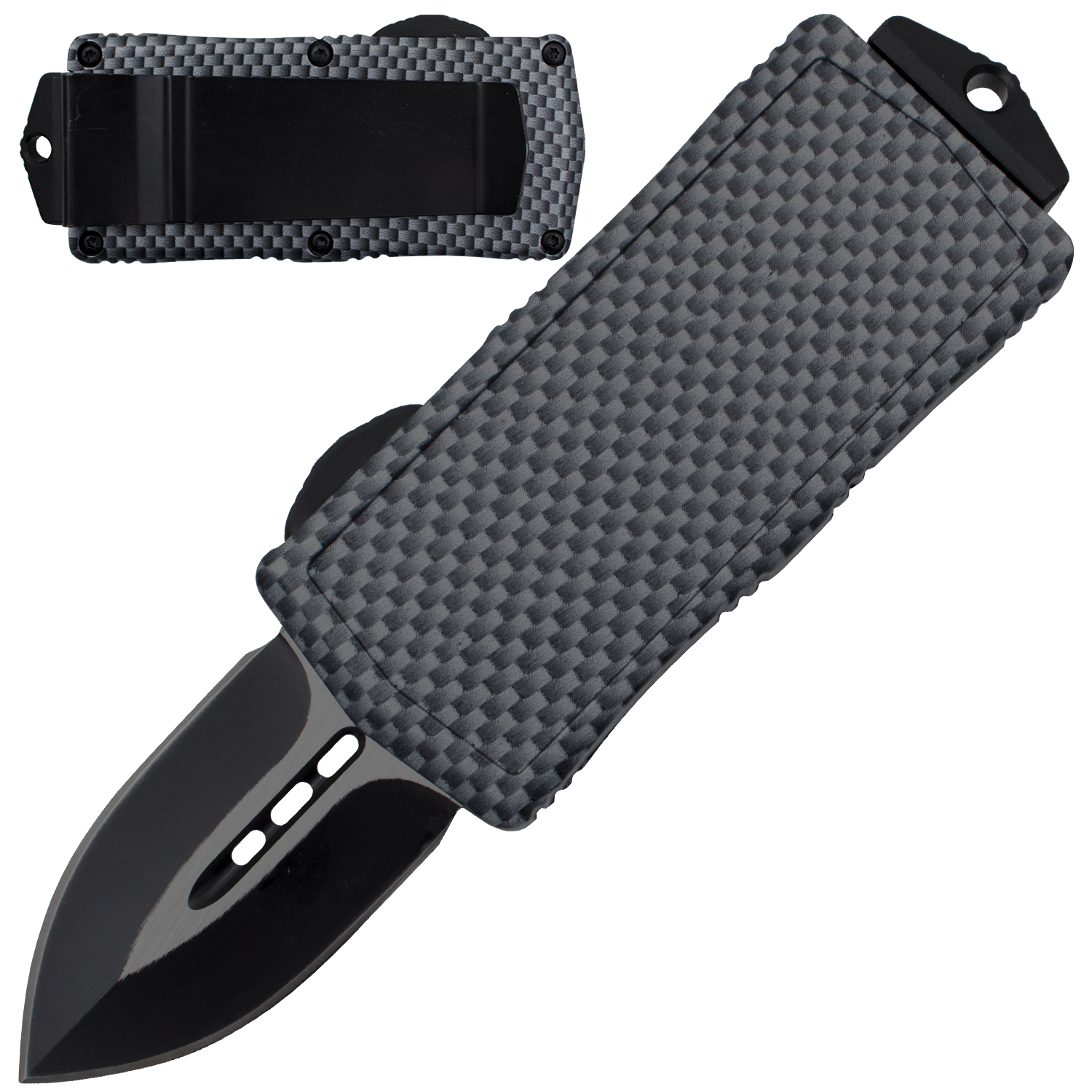 5 Inch Carbon Fiber Finish OTF Blade Automatic Knife