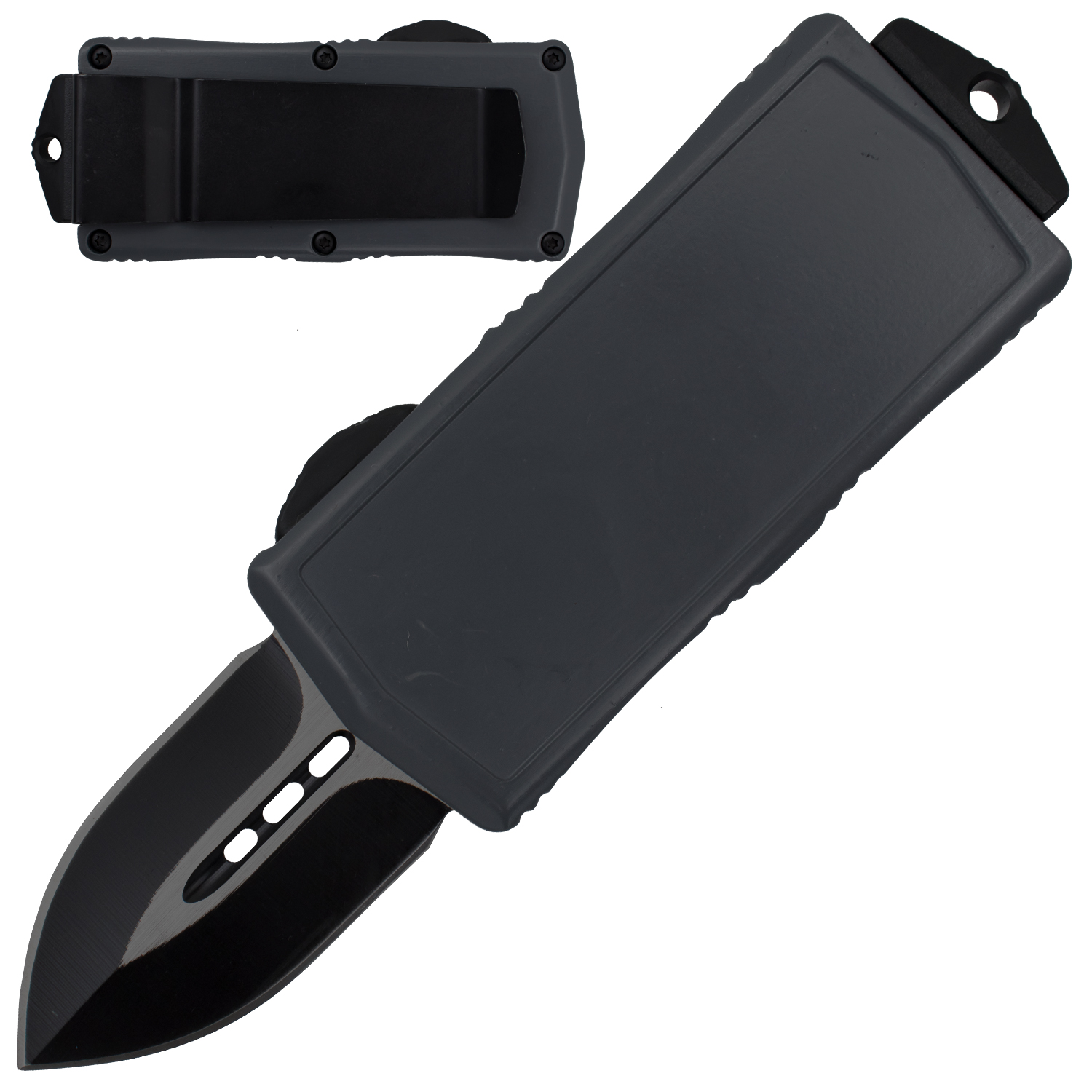 5 Inch Dark Grey OTF Blade Automatic Knife