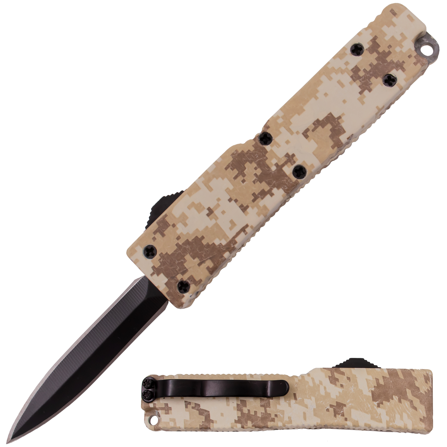 5 Inch OTF Automatic Knife Firecracker A1 Desert Camo