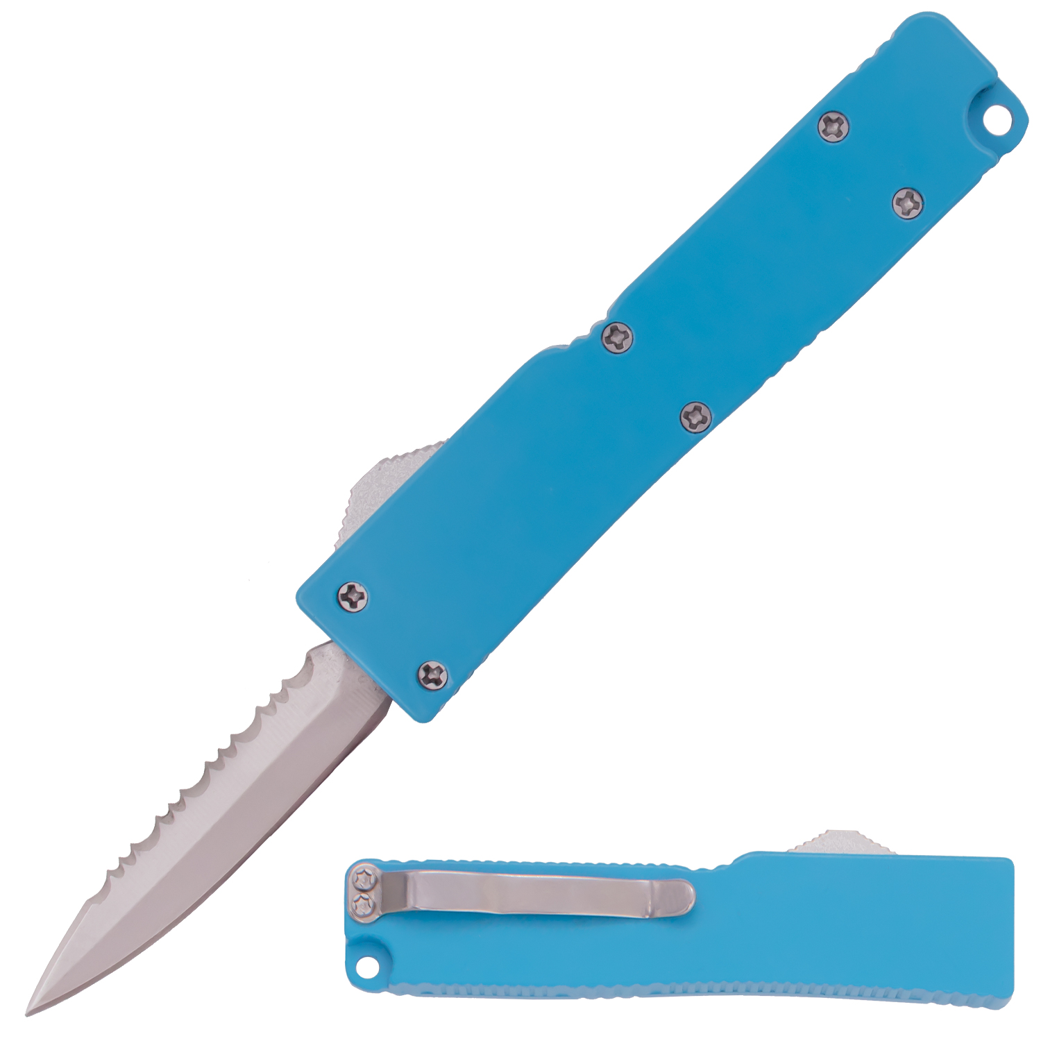 5 Inch OTF Automatic Knife Firecracker A1 Light Blue