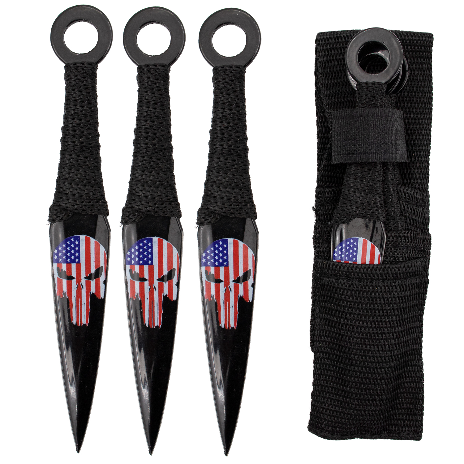 6.5 Inch Throwing Knife Set (Set of 3) USA Punisher