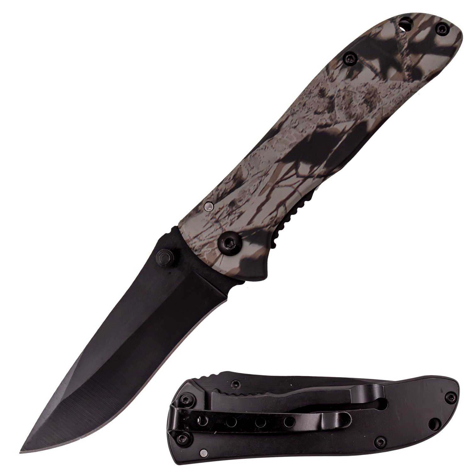 7 Inch MANUAL Folding Knife Leaf Camo