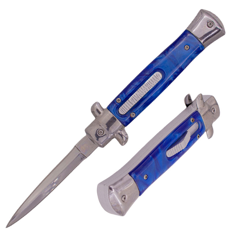 8.75 Inch Automatic OTF Switchblade Mini Mob Monster Blue