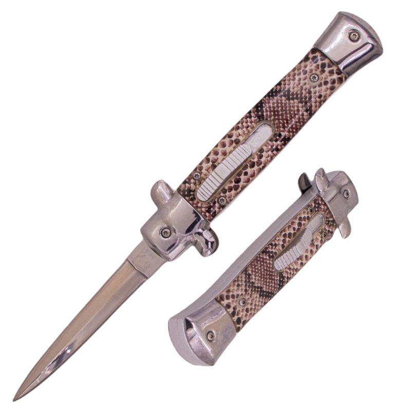 8.75 Inch Automatic OTF Switchblade Mini Mob Monster Snake Skin 2