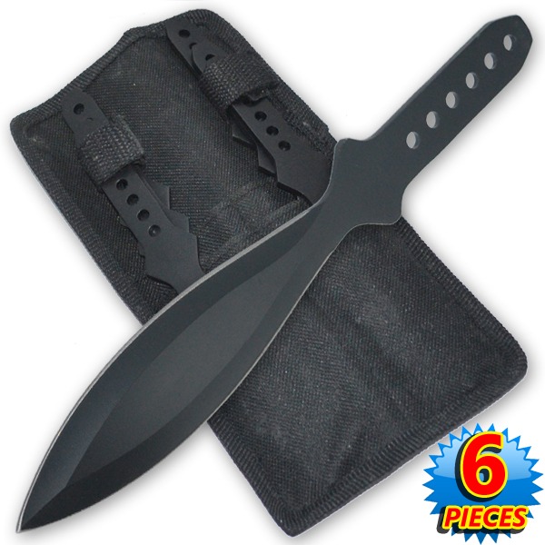 9 inch 4.2 Oz Black Tiger Thrower Throwing Knives (Set of 6)