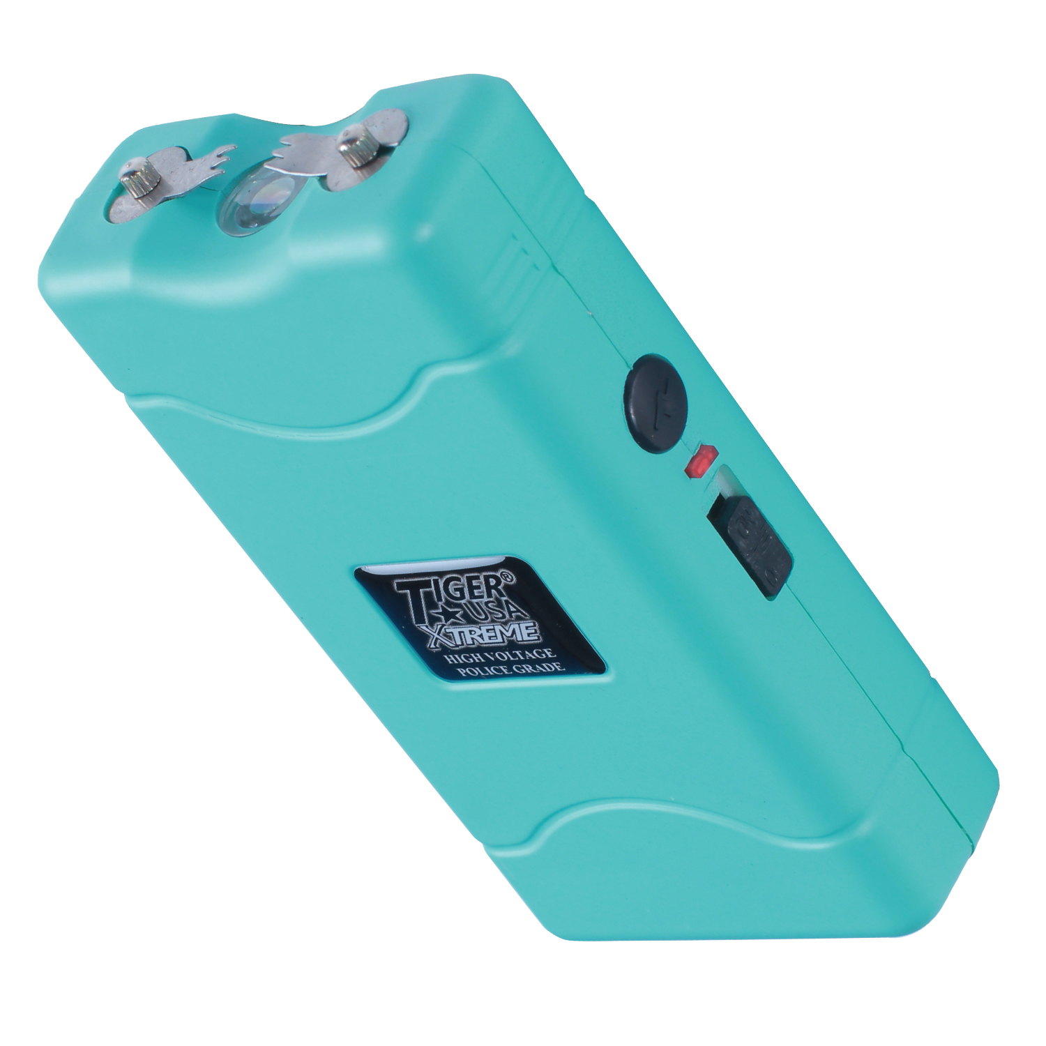 96 Mill Tiffany Blue Rechargeable Stun Gun and Flash Light