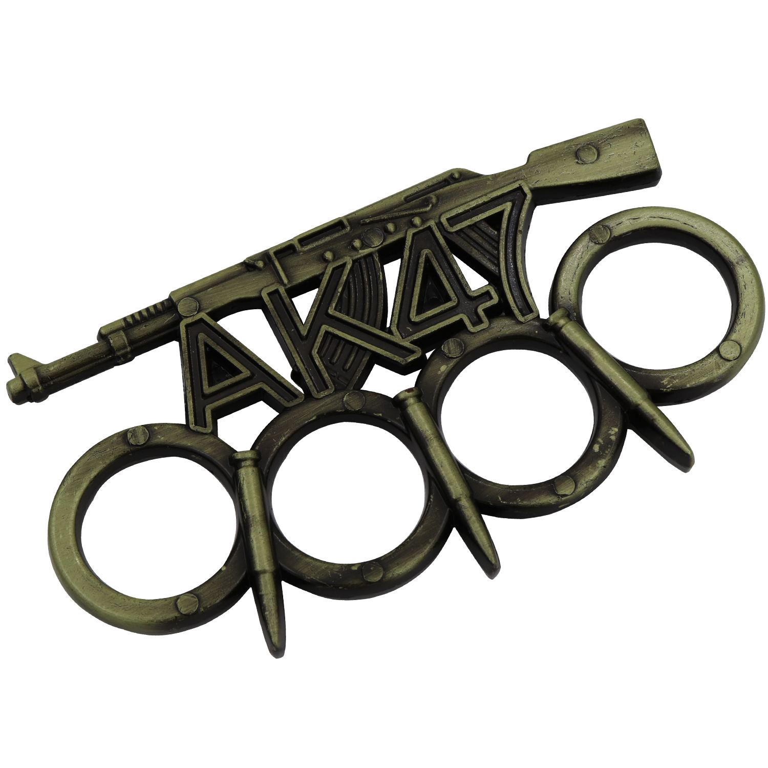 AK 47 Kalashnikova Bullet Knuckles Antique Brass