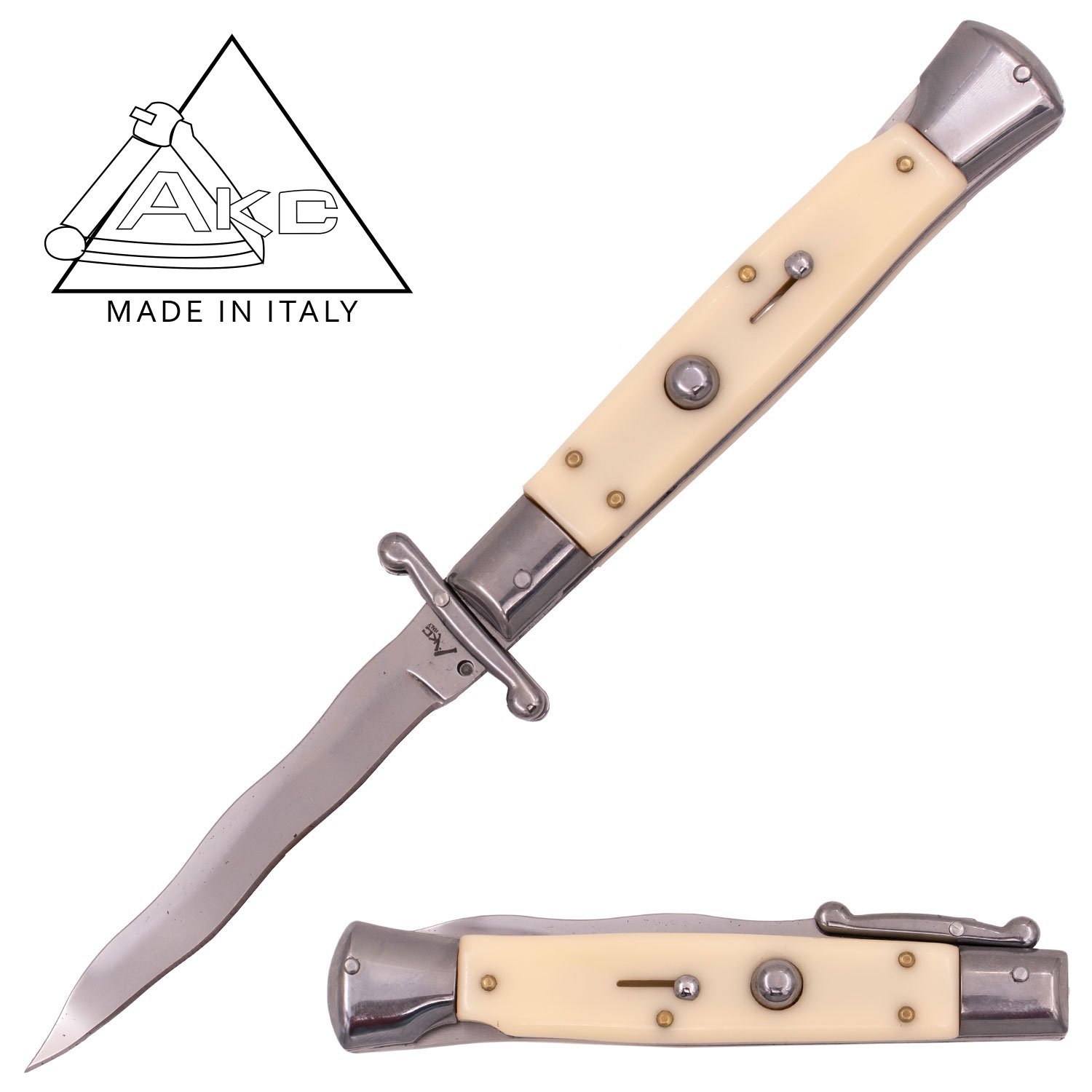 AKC 9.60 Inch Automatic Italiano Knife with Guard Kriss (Wild Bone)