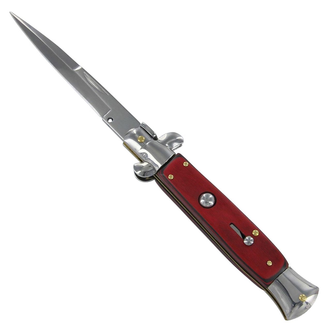 Automatic Arabian Red Stiletto Knife Wood Handle