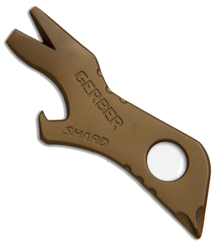 Gerber Shard Keychain Tool Prybar Bottle Opener - Brown