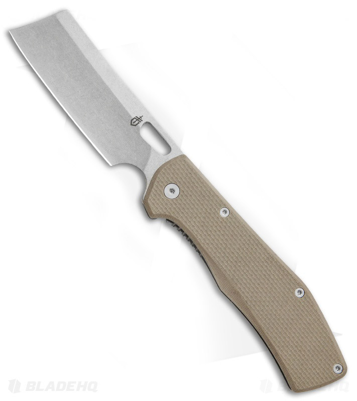 Gerber FlatIron Cleaver Frame Lock Knife Desert Tan G-10