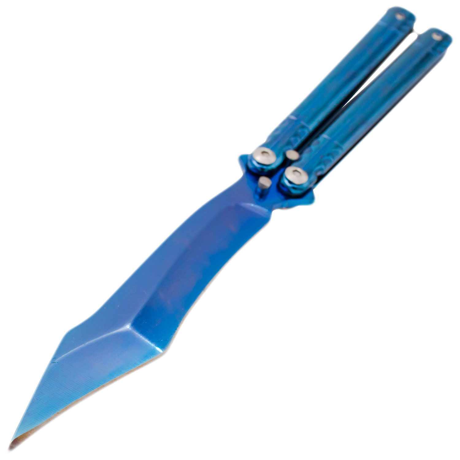 Blue Phosphorescence Balisong Butterfly Solid Stainless Handle