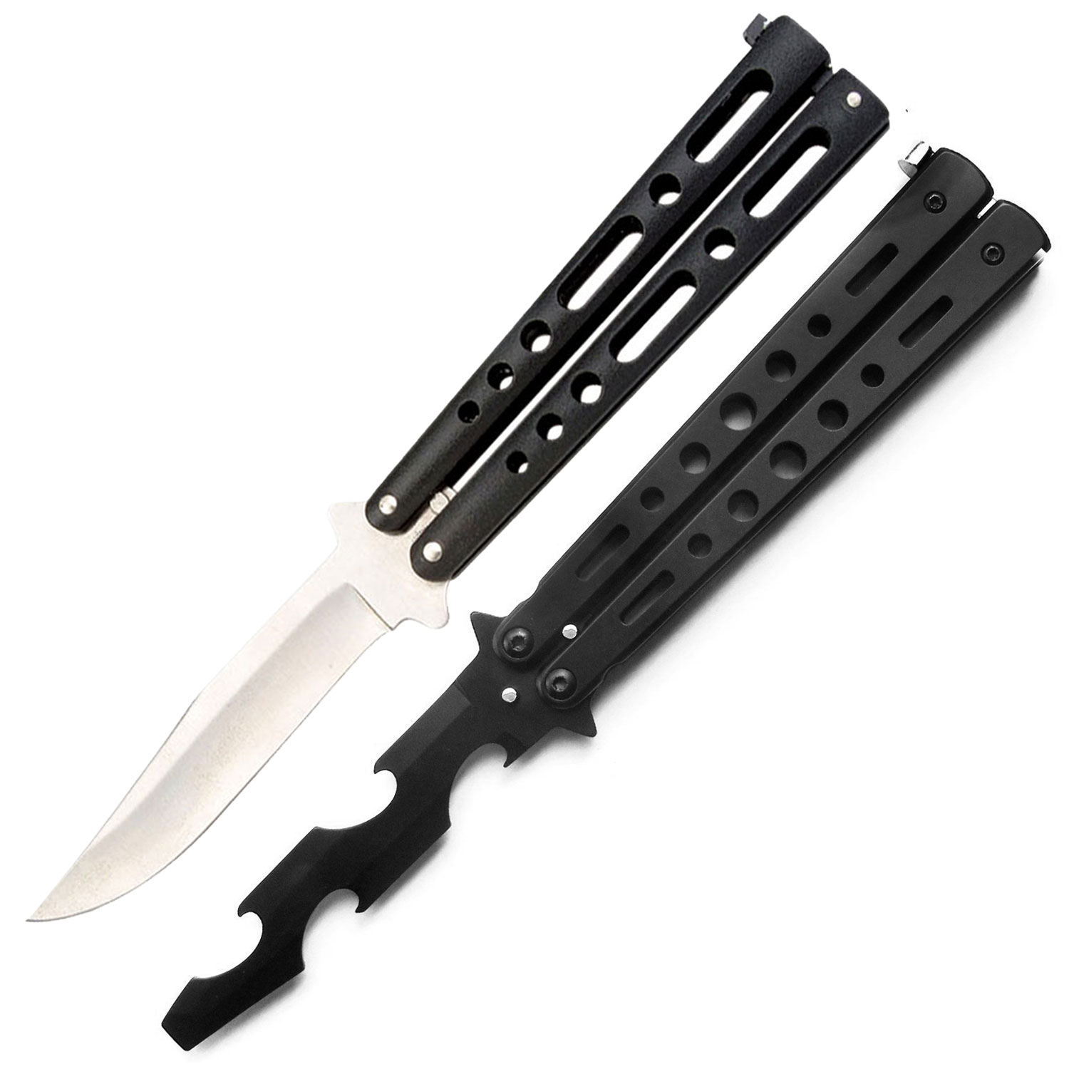 Bear & Son Butterfly Knife Tiger USA Butterfly Trainer Black Set