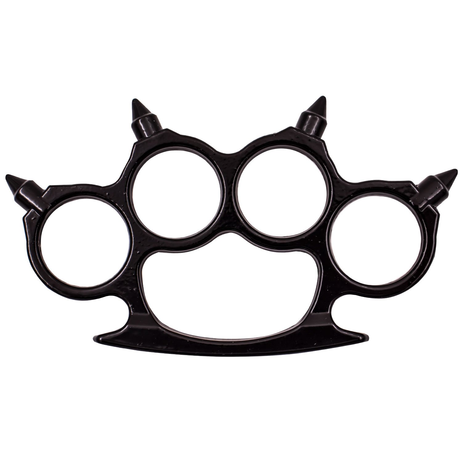 Black Spiked Brass Knuckles Mirror Shine Finish