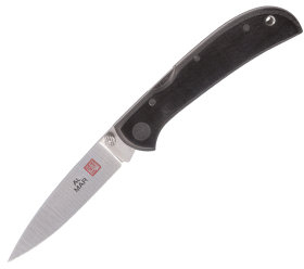 Hawk/Ultralight,2 3/4 in.,Black Micarta, Satin, Plain Edge,AL1002UBK2