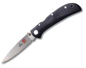 Falcon Ultralight,3 1/4 in.,Black Micarta, Satin, Plain Edge,AL1003UBK2