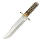 14 3/8 American Std Bowie India Stag Bone Leather Sheath