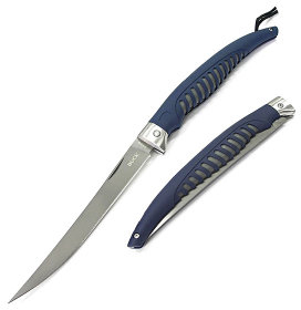 Silver Creek Folding Filet Knife, Blue Poly Handle, Plain 220BLS