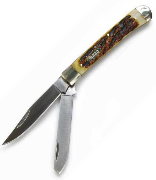 Pocket Classic, Toothpick, Burned Amber Jigged Bone, 1 Blade CR6060