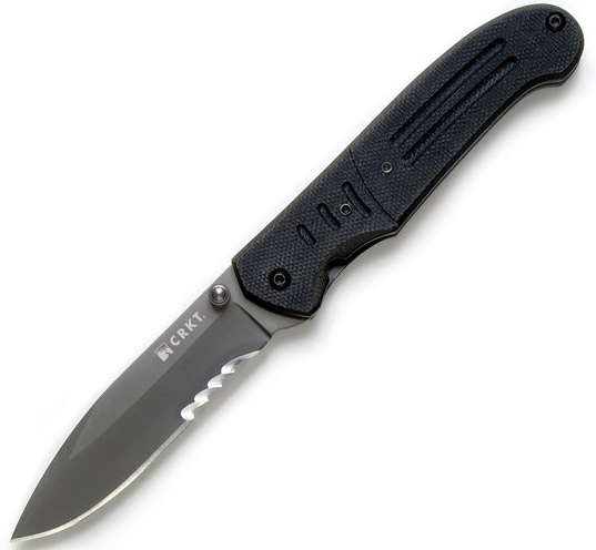 Ignitor T, Black/Black G10 Handle, Fire Safe, Serrated CR6865