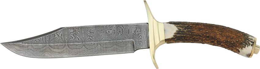 Damascus Bowie Stag Handle 1009