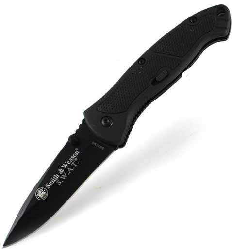 SWAT Magic, Medium, Black Handle, Blade Plain, SWATMB