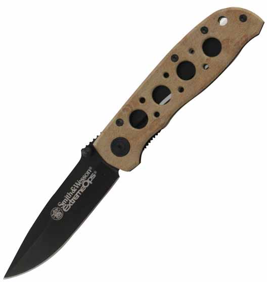 Extreme Ops, w/Holes, Desert Tan, Black Blade, Plain, SWCK105HD