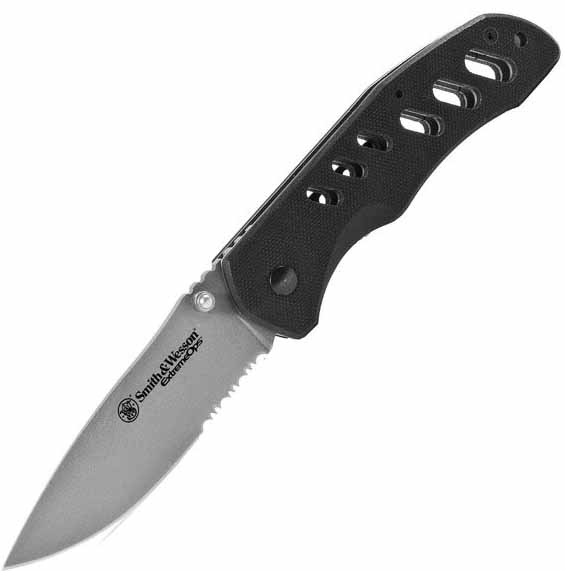 Extreme Ops Clip Folder, G-10 Handle, Serrated, SWCKG11S