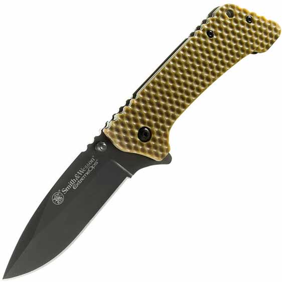 Extreme Ops, Brown G-10 Honeycomb Handle, Blade, Plain, SWCKG20BR