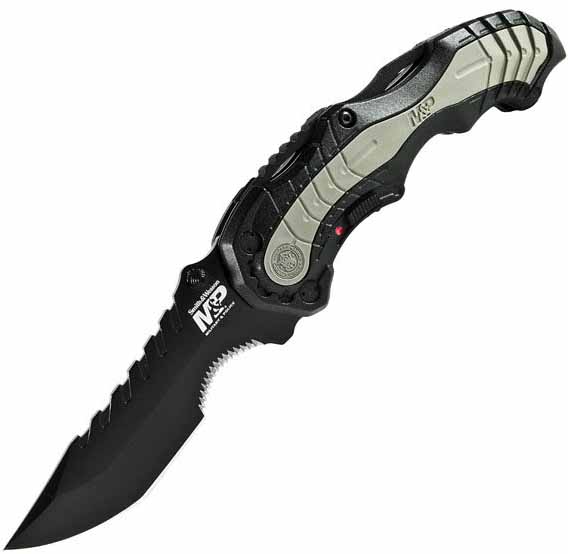 M&P, MAGIC Assist, Gray/Black Aluminum, Serrated, SWMP6BS