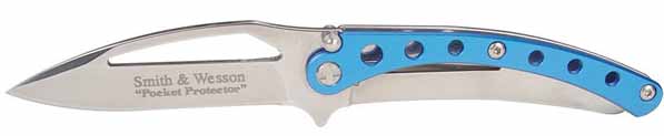 Pocket Protector, Blue Stainless Handle, Plain, SWPRO-B