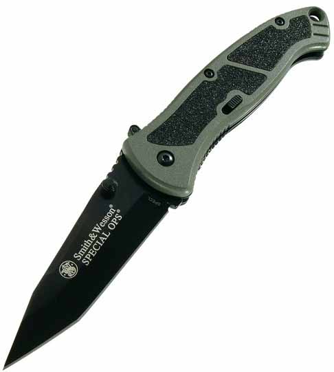Large Special Ops. Green Alum. Hndl. Tanto Bl., Plain, SWSPECL