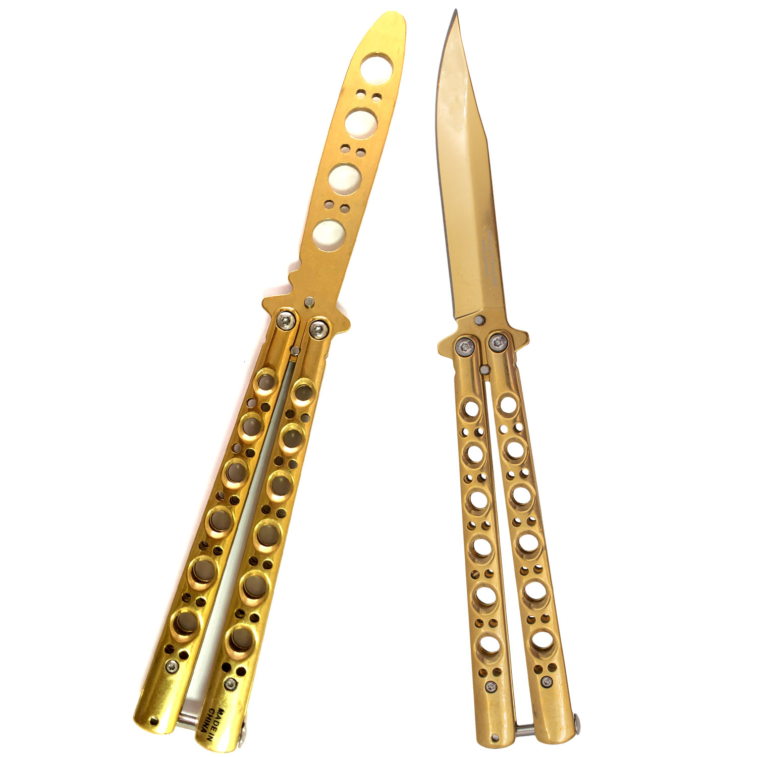 Shark Bomber Butterfly Knife Trainer - Stainless Steel Blade, Water  Transfer Design, Stainless Steel Handles