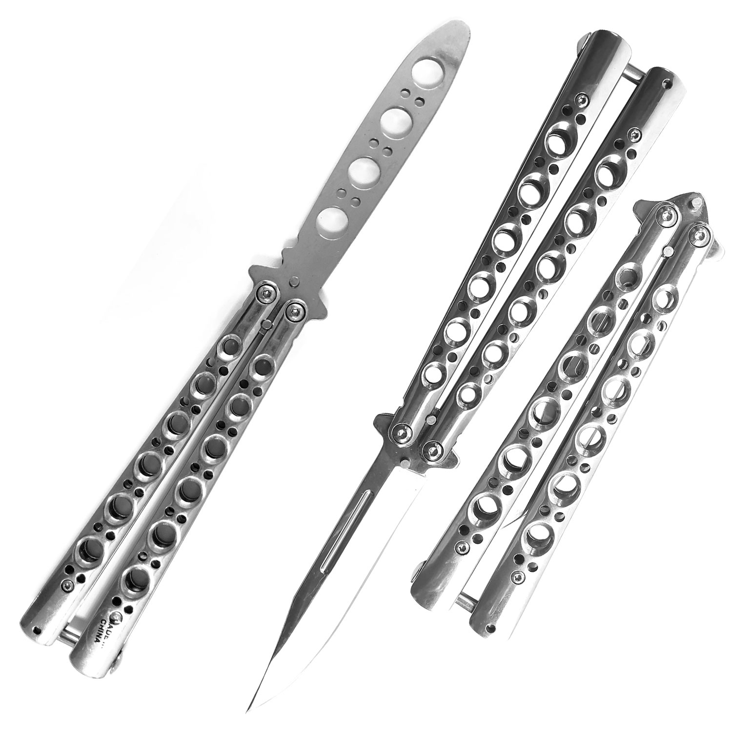 Butterfly Knife Trainer Set Silver