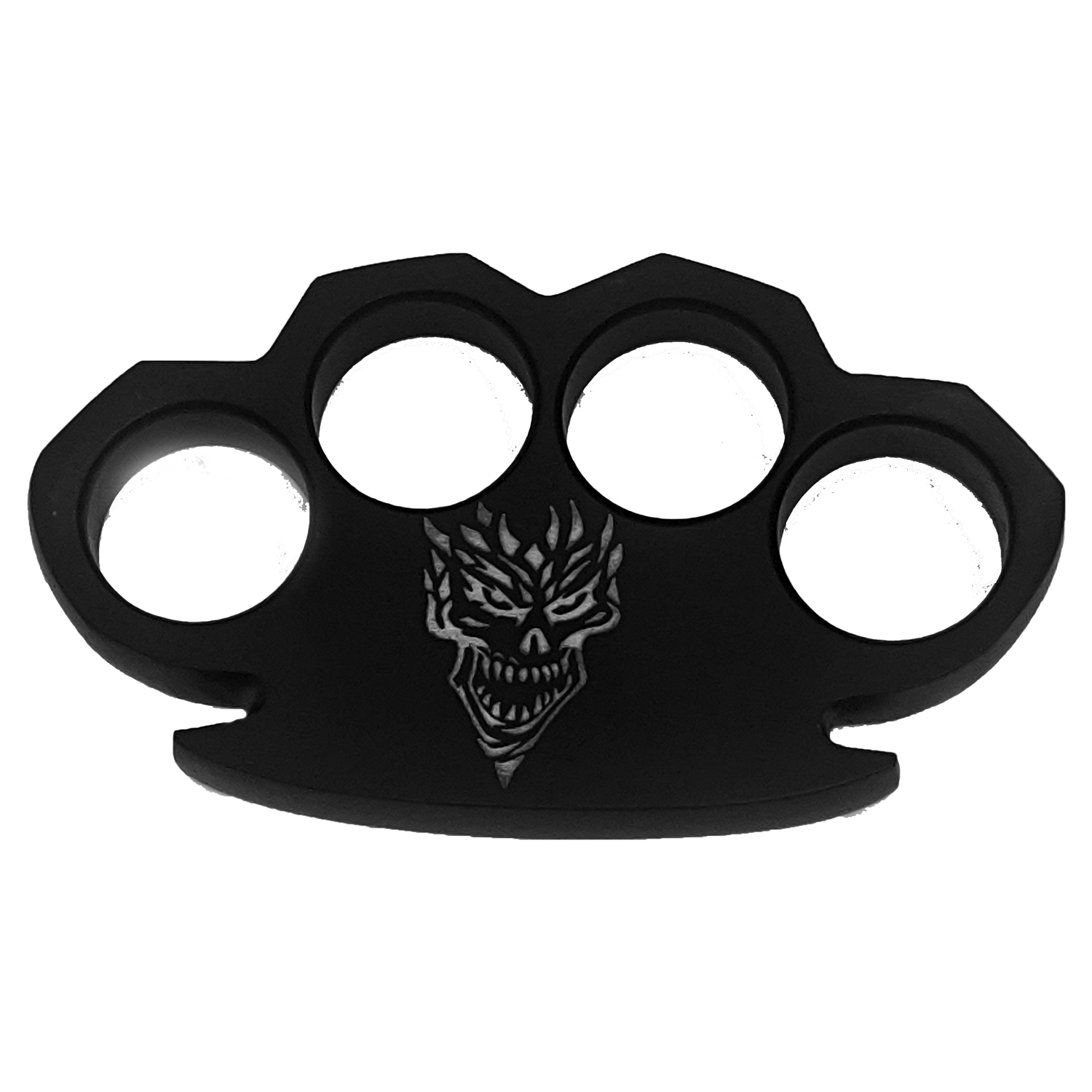 Heavy Duty Solid Black Metal Demon Face Knuckles