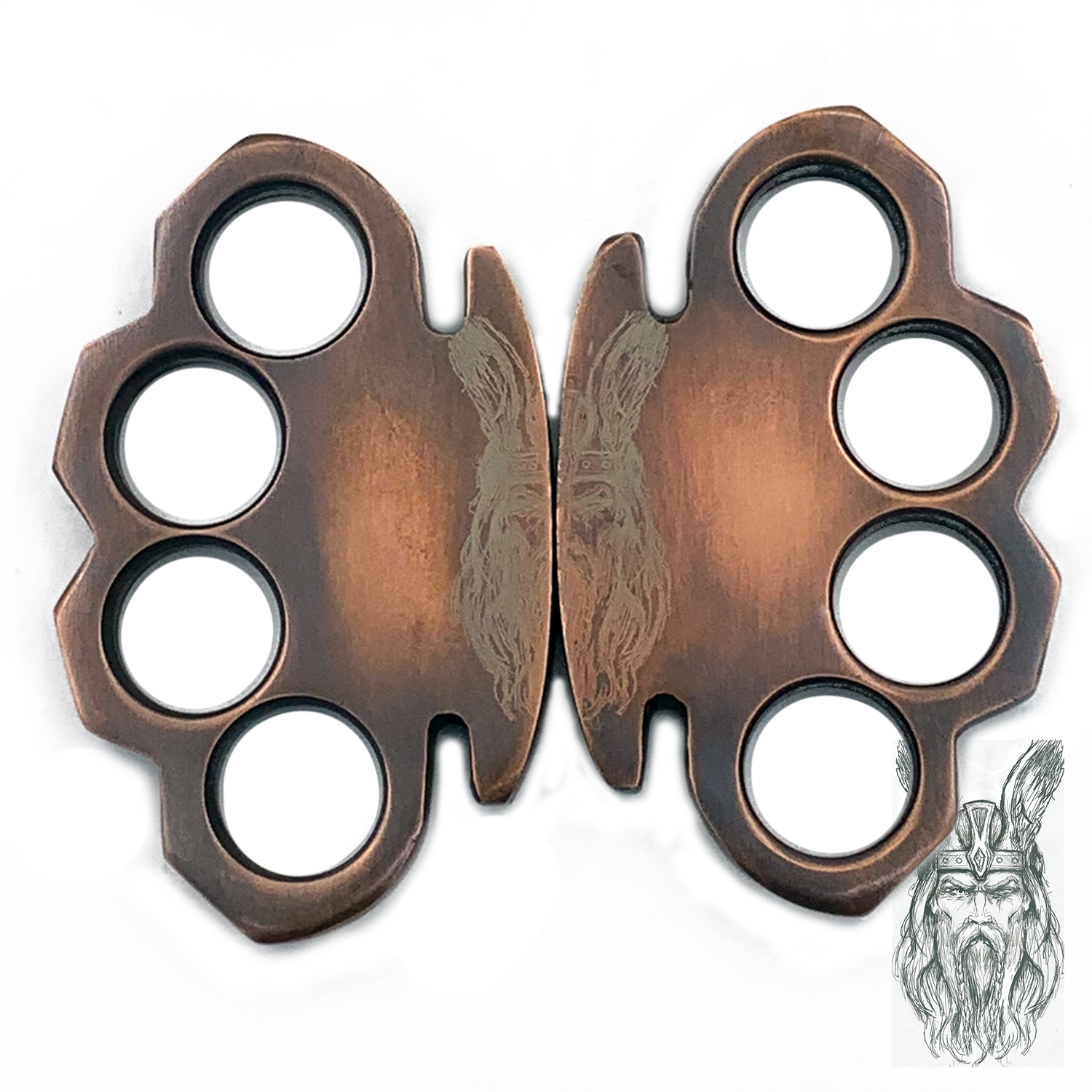 CI 400 CA CL DUALVIKING Valhalla Viking Warrior Copper Brass Knuckles Set